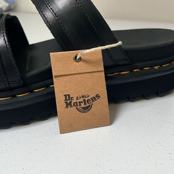 Dr Martens MYLES BRANDO LEATHER BUCKLE SLIDE SANDALS - Picture 6 of 8